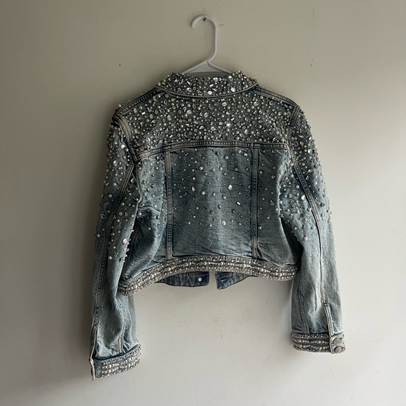 Alice + Olivia Blue Embellished Jean Jacket - Picture 12 of 16